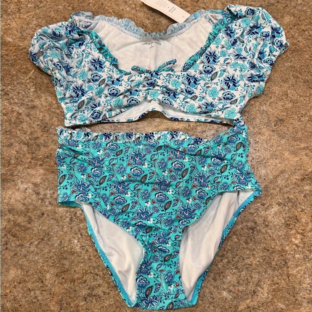 New Janie and Jack Girls Floral Two-Piece Swimsuit - Size 16